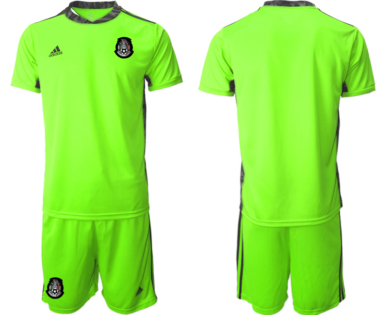 Men 2020-2021 Season National team Mexico goalkeeper  Fluorescent green Soccer Jersey